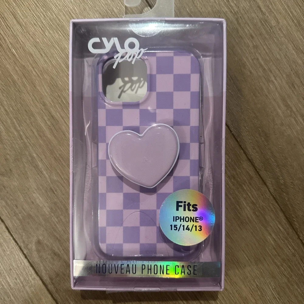 Cyclpop Nouveau Phone Case iPhone 15/14/13 Checkered w/Heart NEW